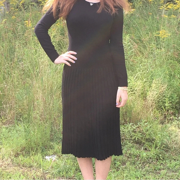 Bodycon knit black dress - Picture 1 of 8
